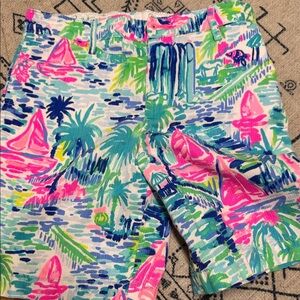Lilly Pulitzer Kids Tropical Print Shorts - Pink and Blue